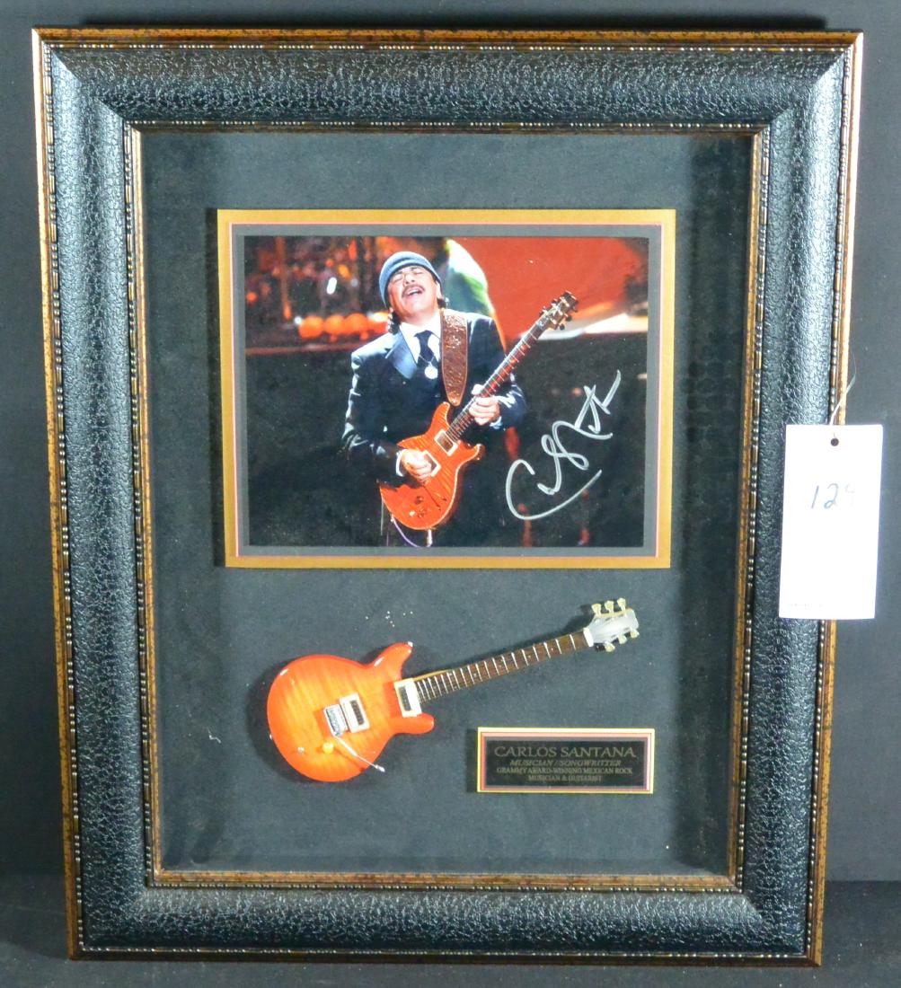 Framed Signed Carlos Santana Photo w/ COA (1 of 4)