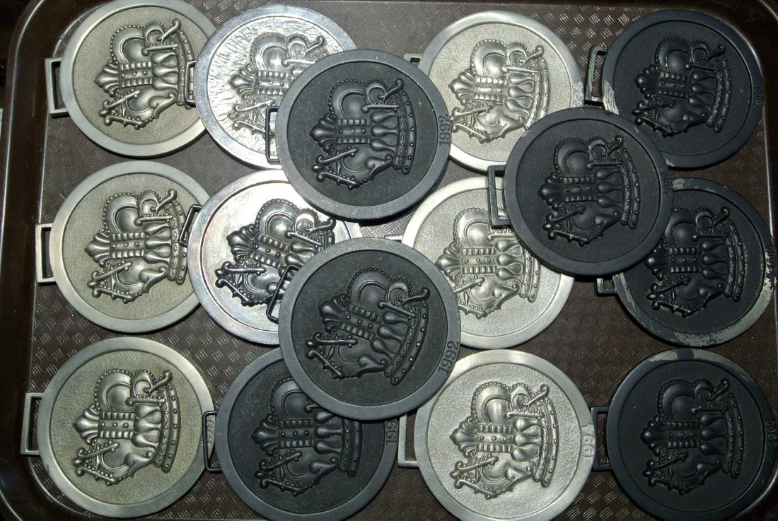 (Lot of 15) Pewter Crown Ornaments ~ 1992: (Lot of 15) Pewter Crown Ornaments ~ 1992 ~ New Old Stock From Reed & Barton Factory ~ In Various States Of Finish