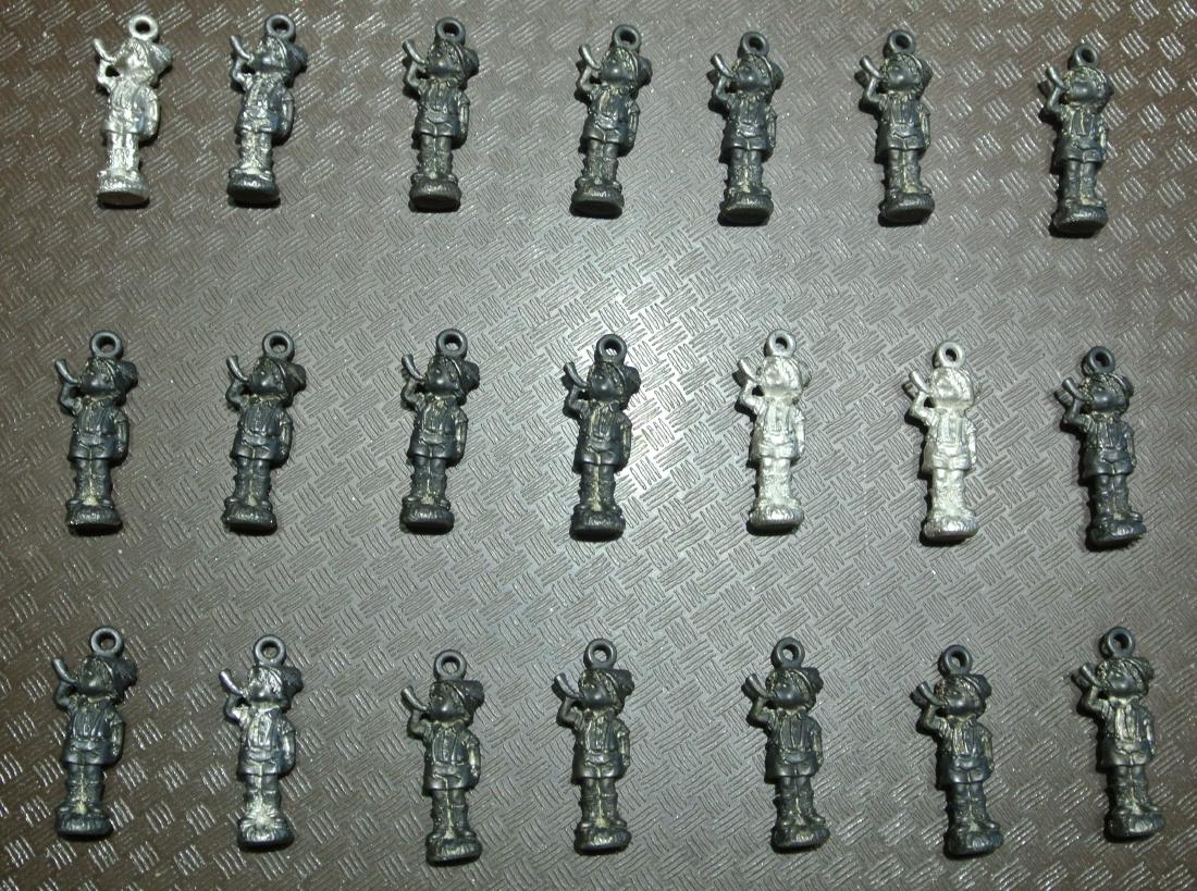 (Lot of 21) Pewter Little Boy Blue Ornaments: (Lot of 21) Pewter Little Boy Blue Ornaments ~ New Old Stock From Reed & Barton Factory ~ In Various States Of Finish