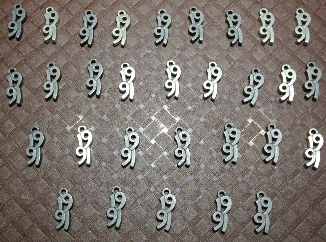 (Lot of 30) Pewter 1991 Number Ornaments: (Lot of 30) Pewter 1991 Number Ornaments ~ New Old Stock From Reed & Barton Factory ~ In Various States Of Finish