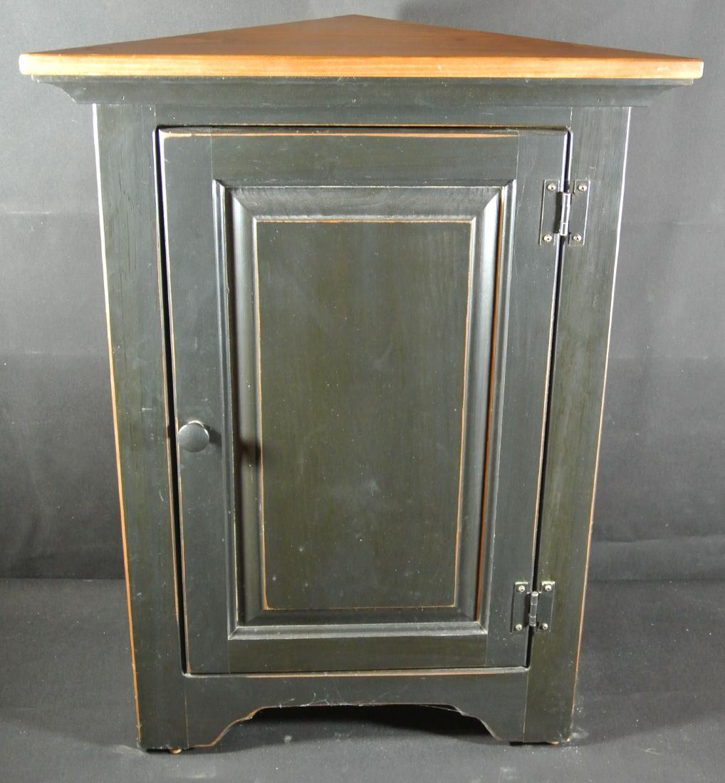 Black Painted Pine Corner Cabinet (1 of 4)