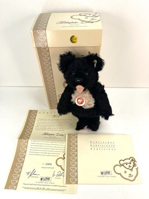 STEIFF 662102 Limited Edition 2005 ZOTTY BLACK BEAR 10" COA BOX (1 of 8)