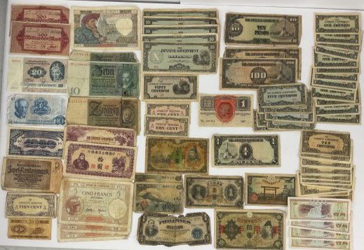Large Lot of 72 Foreign Currency Japan Philippines China German French Denmark Vintage and Antique (1 of 9)