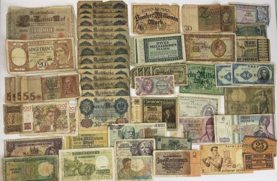 Large Lot of 59 Foreign Currency Notes Germany French Israel Romania China Vintage and Antique (1 of 9)