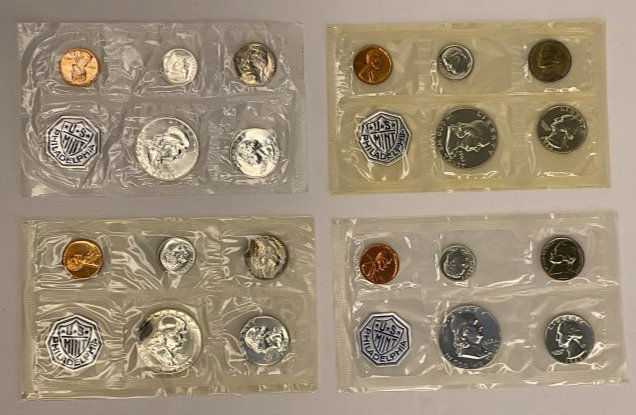 (4) US MINT Uncirculated SETS 1960, 1961, 1962, 1963 90% SILVER (1 of 10)