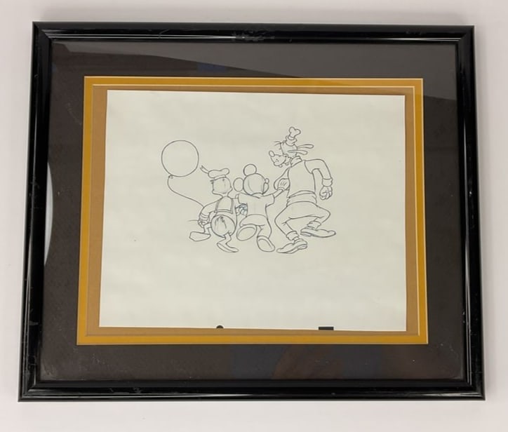 DISNEY Animation hand drawn Cel Donald Mickey Goofy Framed Production Drawing (1 of 4)
