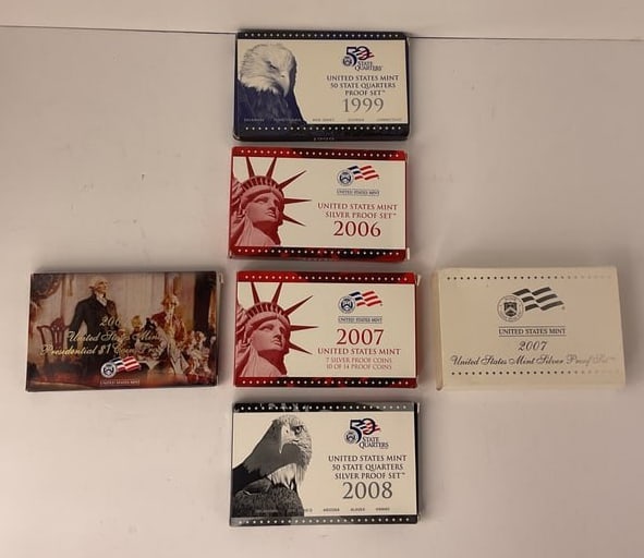 (4) UNITED STATES US MINT 2006-2008 SILVER PROOF SETS 1999 PROOF SET (1 of 8)