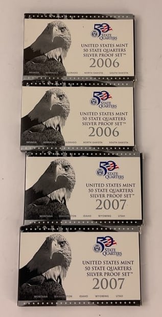 (4) UNITED STATES US MINT 2006-2007 SILVER PROOF SETS (1 of 6)