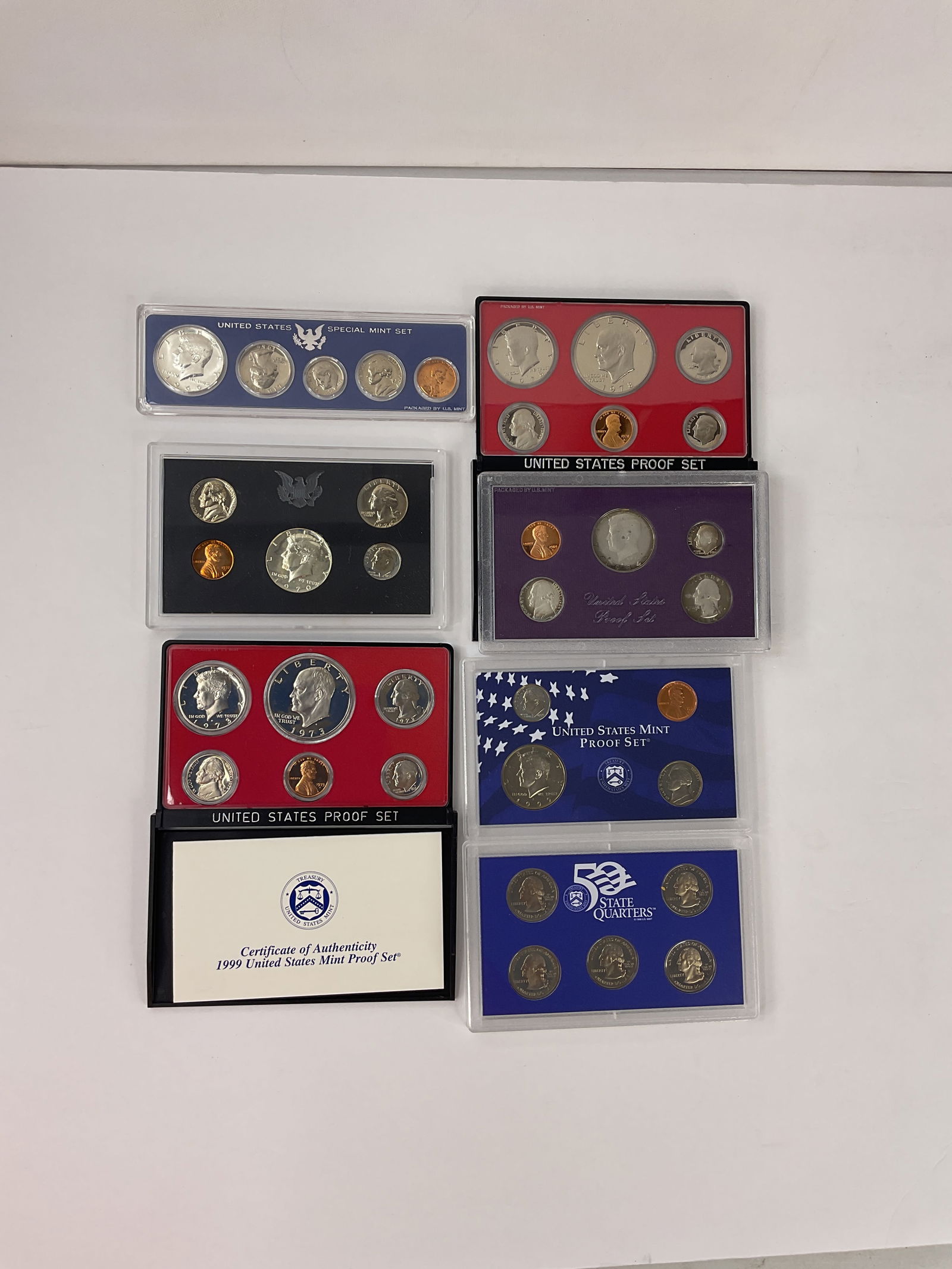 HODGE PODGE of US MINT PROOF SETS 1966 1970 1973 1978 1984 1999 (6 SETS) (1 of 10)