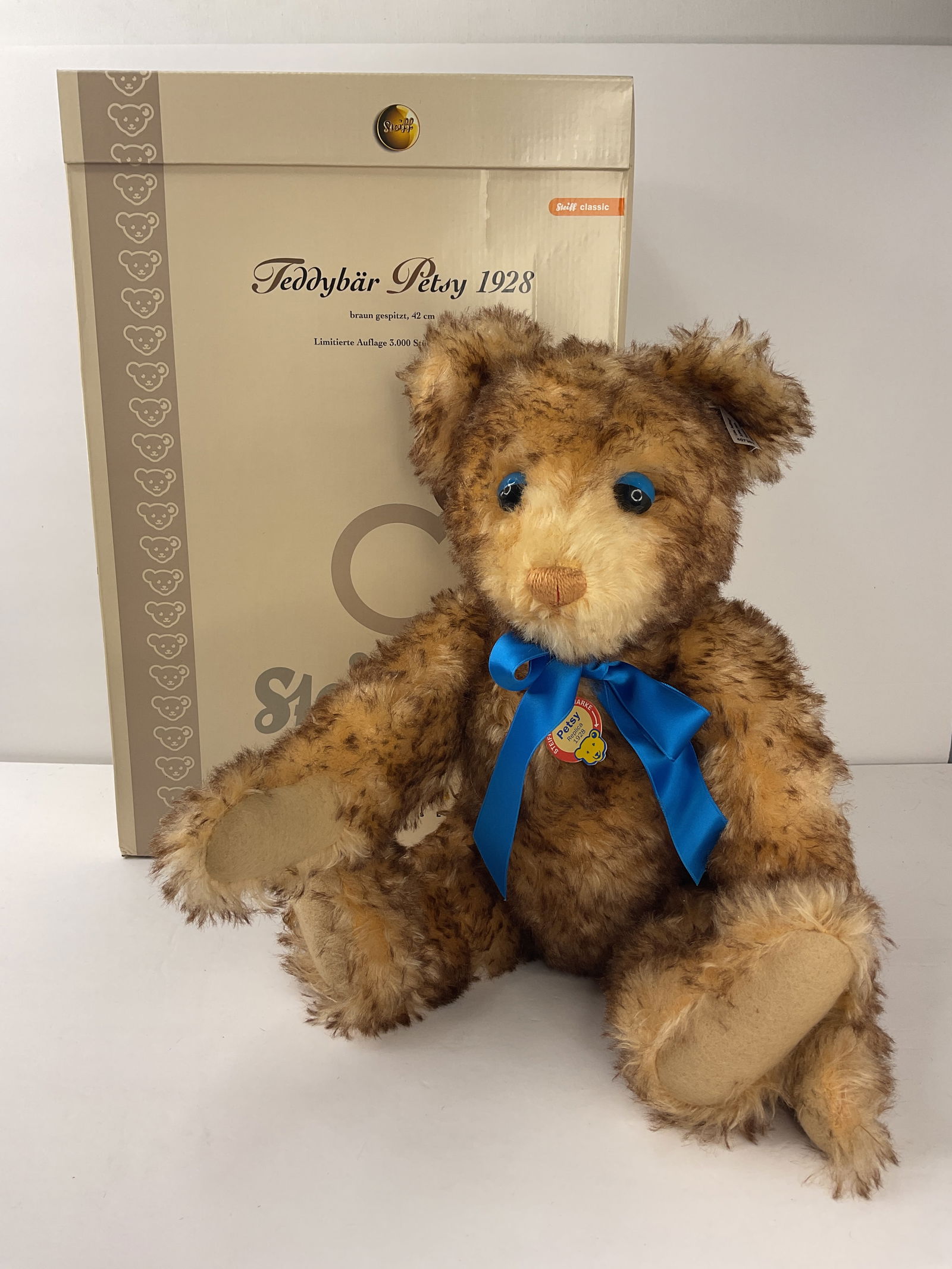 STEIFF PETSY TEDDY BEAR 1928 Replica Limited Edition of only 3,000 made 407383 (1 of 8)