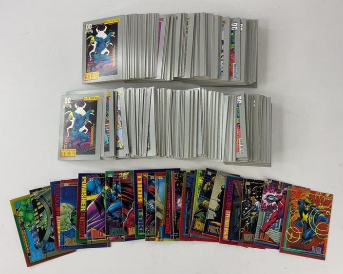 1991 Impel DC Comics Trading Cards COMPLETE SET with 243 Extras and (21) Marvel Skybox Cards (1 of 1)