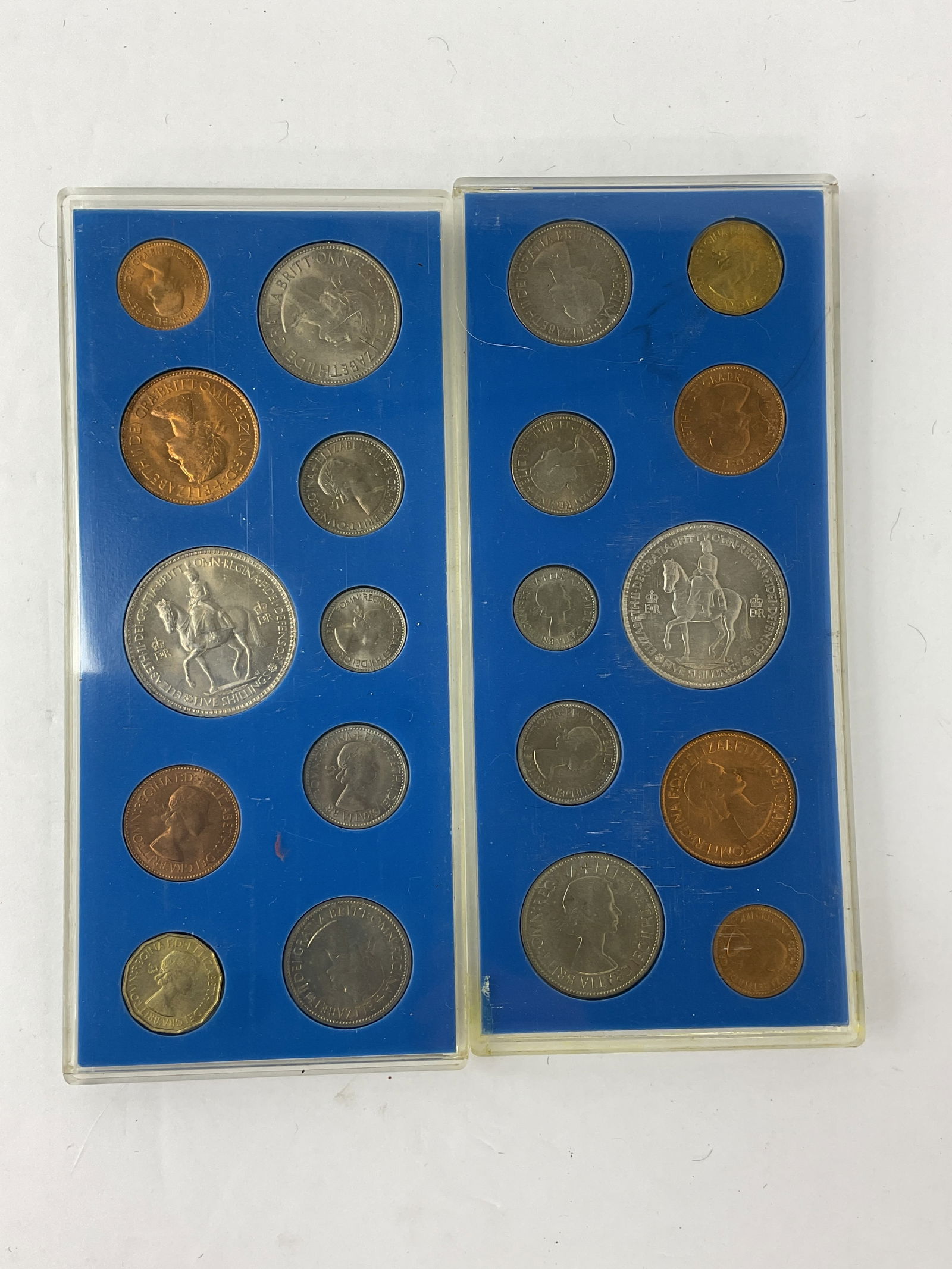 (2) 1953 Great Britain (10) Coin Sets 5 Schilling Queen Elizabeth (1 of 7)