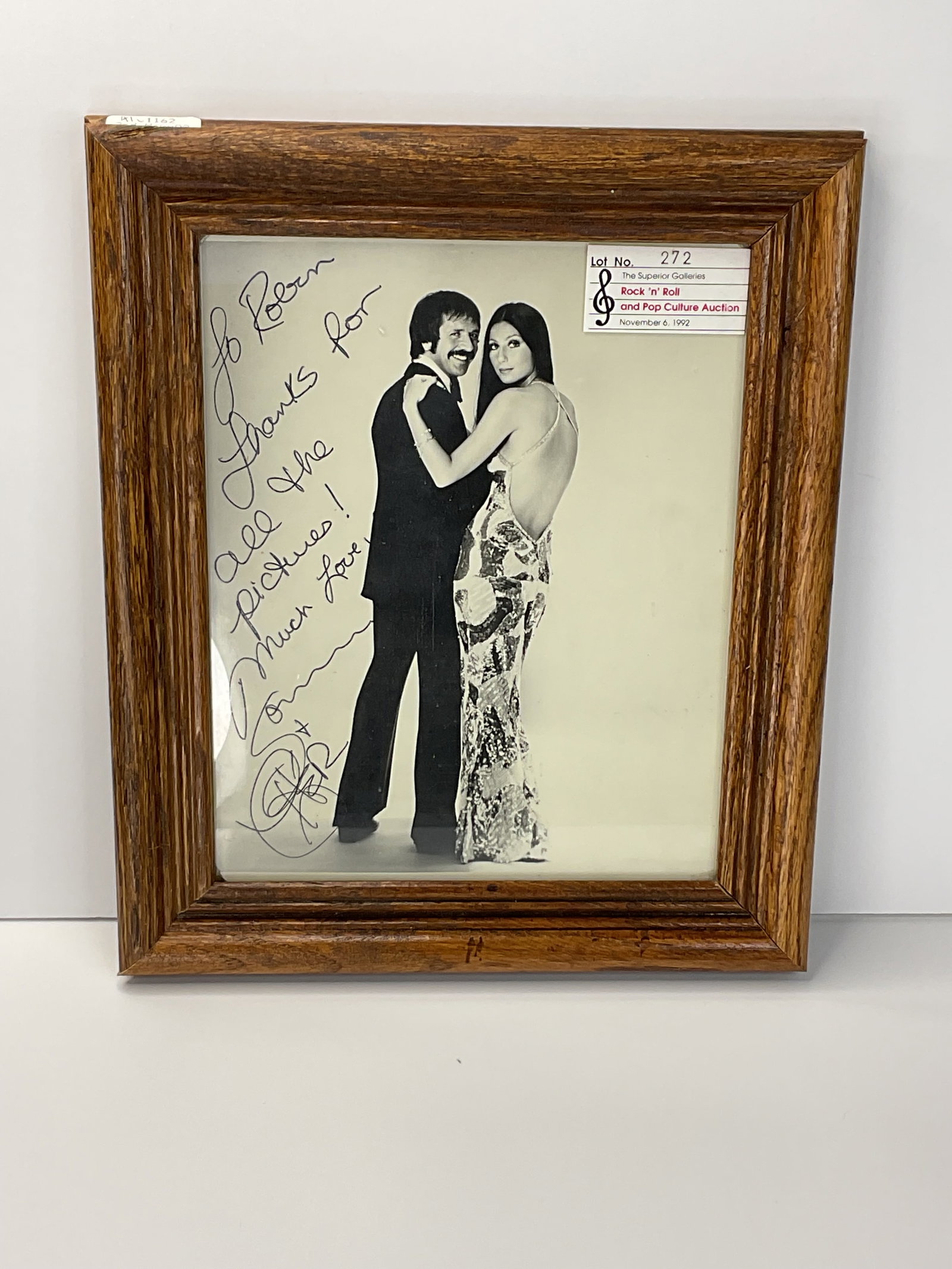 Sonny and Cher Autographed 8" by 10" Photo SUPERIOR GALLERIES Auction (1 of 4)