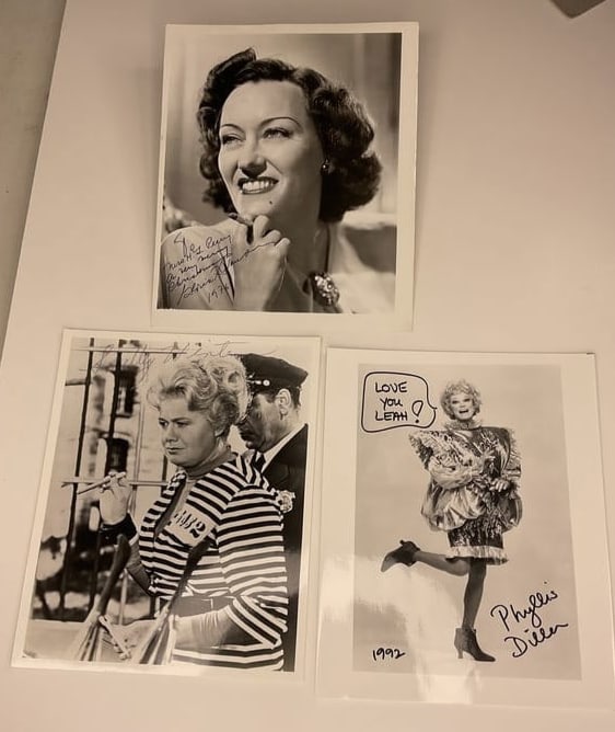 AUTOGRAPHED B&W Photos of Gloria Swanson, Shelly Winters, and Phyllis Diller (1 of 12)