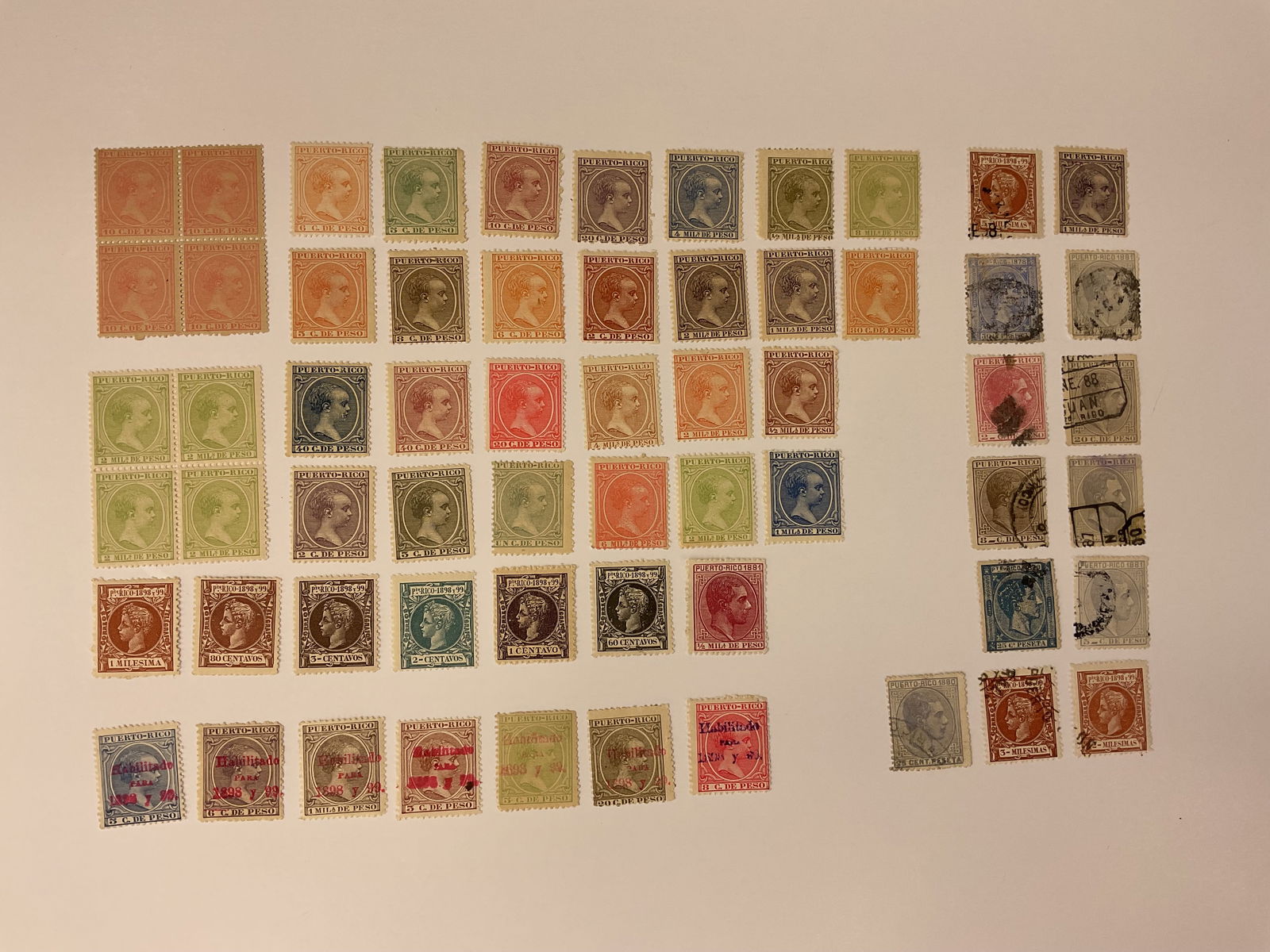 (61) Antique 1800's PUERTO RICO Stamps UNUSED/USED Overprints (1 of 5)
