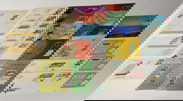 1948-1969 Israel FDC Postcards (32) Total Airlines Town Emblems Reply Coupons (1 of 11)