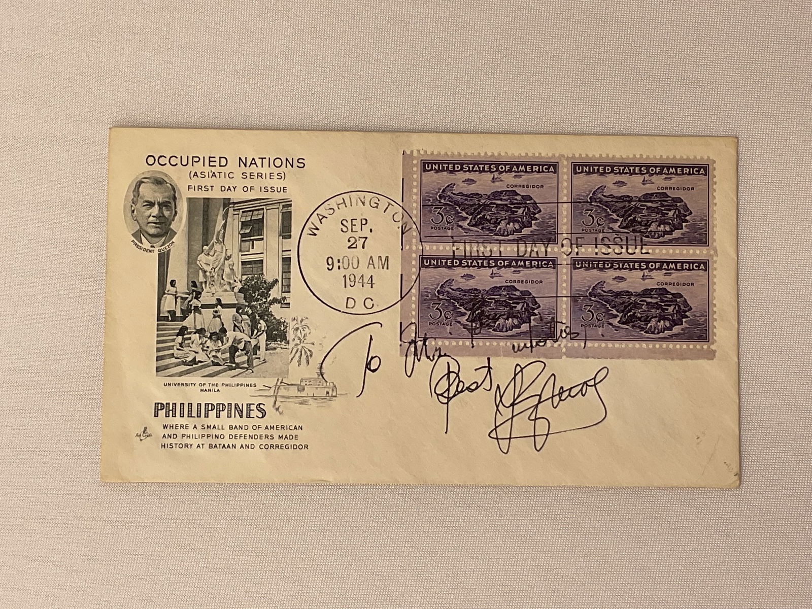 FIRST DAY OF ISSUE signed by FERDINAND MARCOS President of the Philippines (1 of 8)