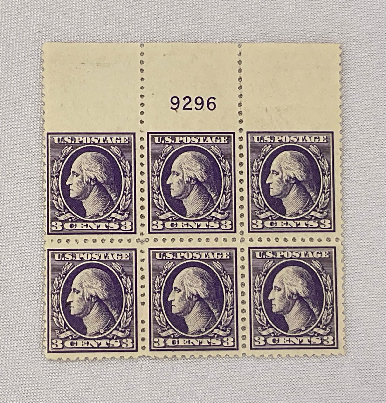 3c US Stamp WASHINGTON Plate Box of 6 (1 of 3)