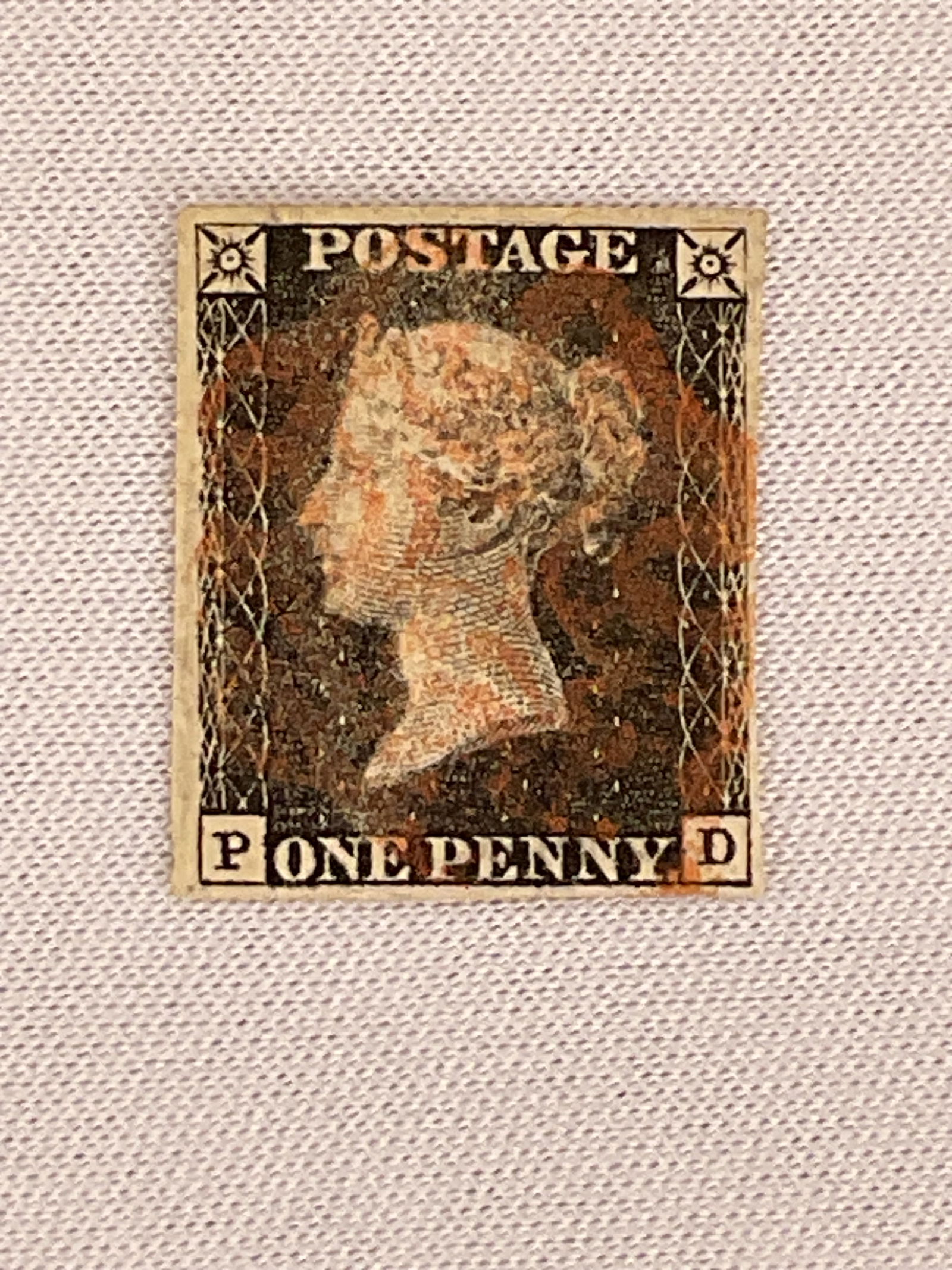 PENNY BLACK P-D Great Britain "Worlds First Postage Stamp" (1 of 2)