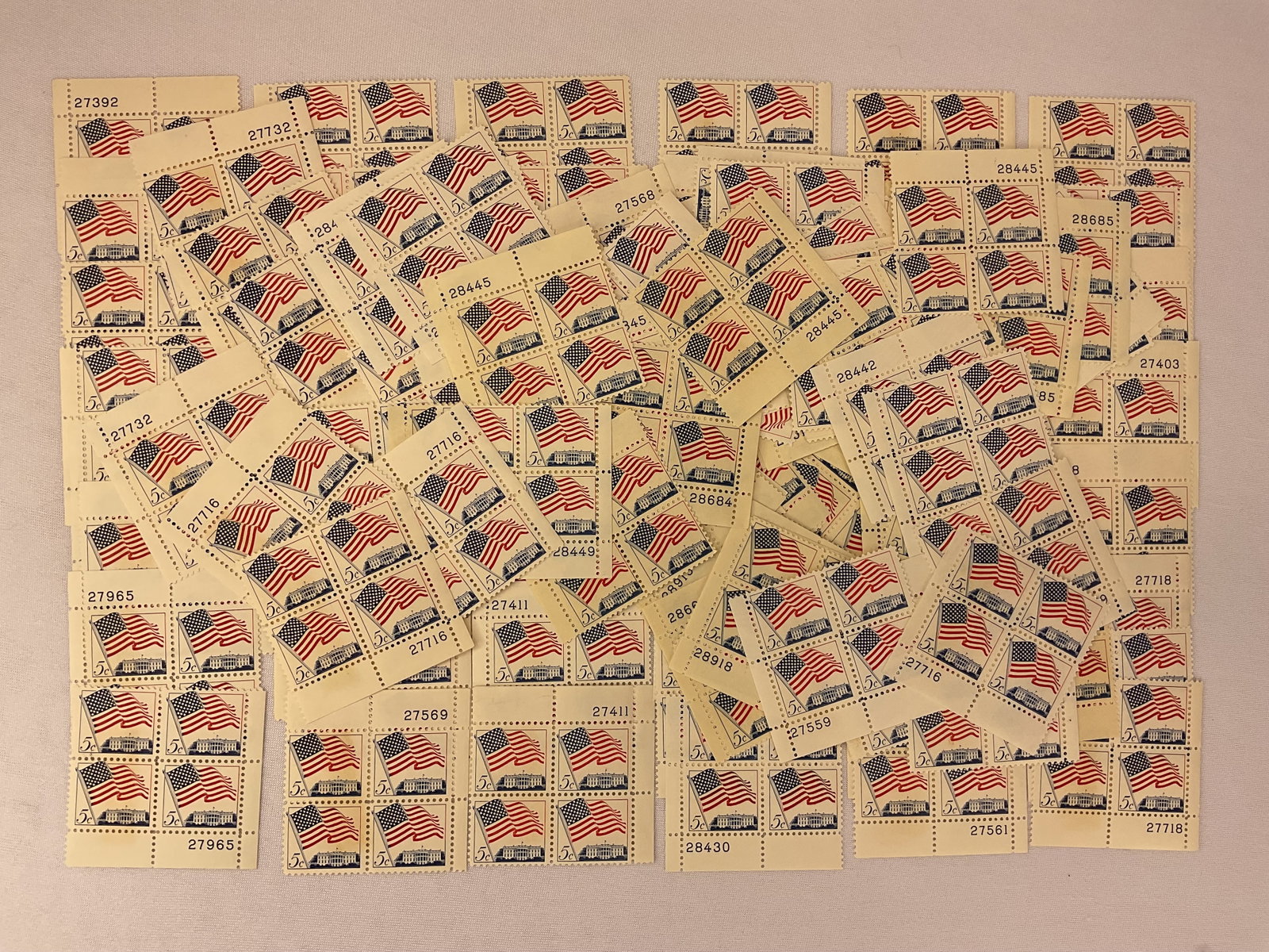 (140) 4-Block 5c USA Flag (560) Total Stamps: (140) 4-Block 5c USA Flag (560) Total Stamps