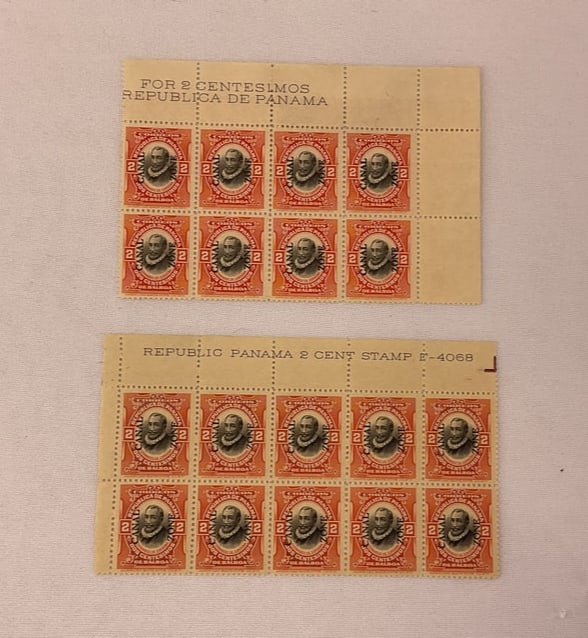 CANAL ZONE Overprint 8-Block 10-Block Stamps (1 of 5)