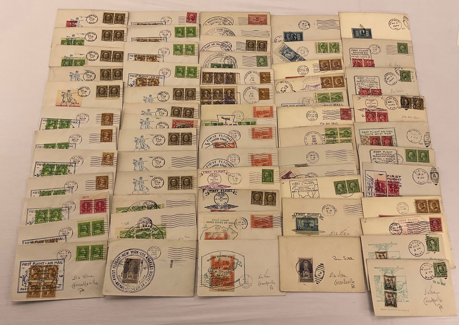 (61) FAM FIRST AIR MAIL Envelopes 1930's (1 of 18)