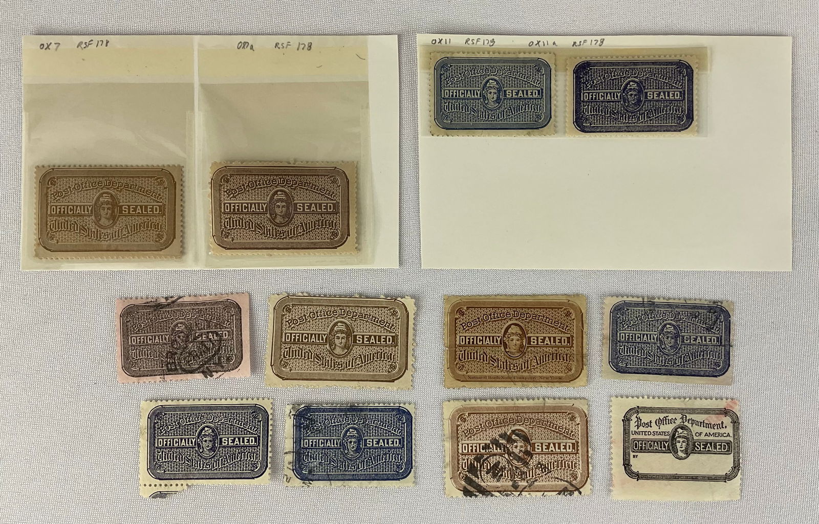 (12) US Post Office Dept. OFFICIALLY SEALED Perforated USED-UNUSED Stamps (1 of 8)