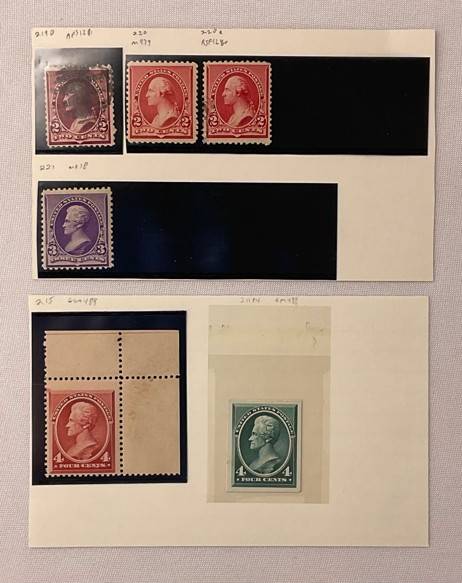 US Scott 219 D 220 220 A 221 215 211p4 (6) Stamps (1 of 4)
