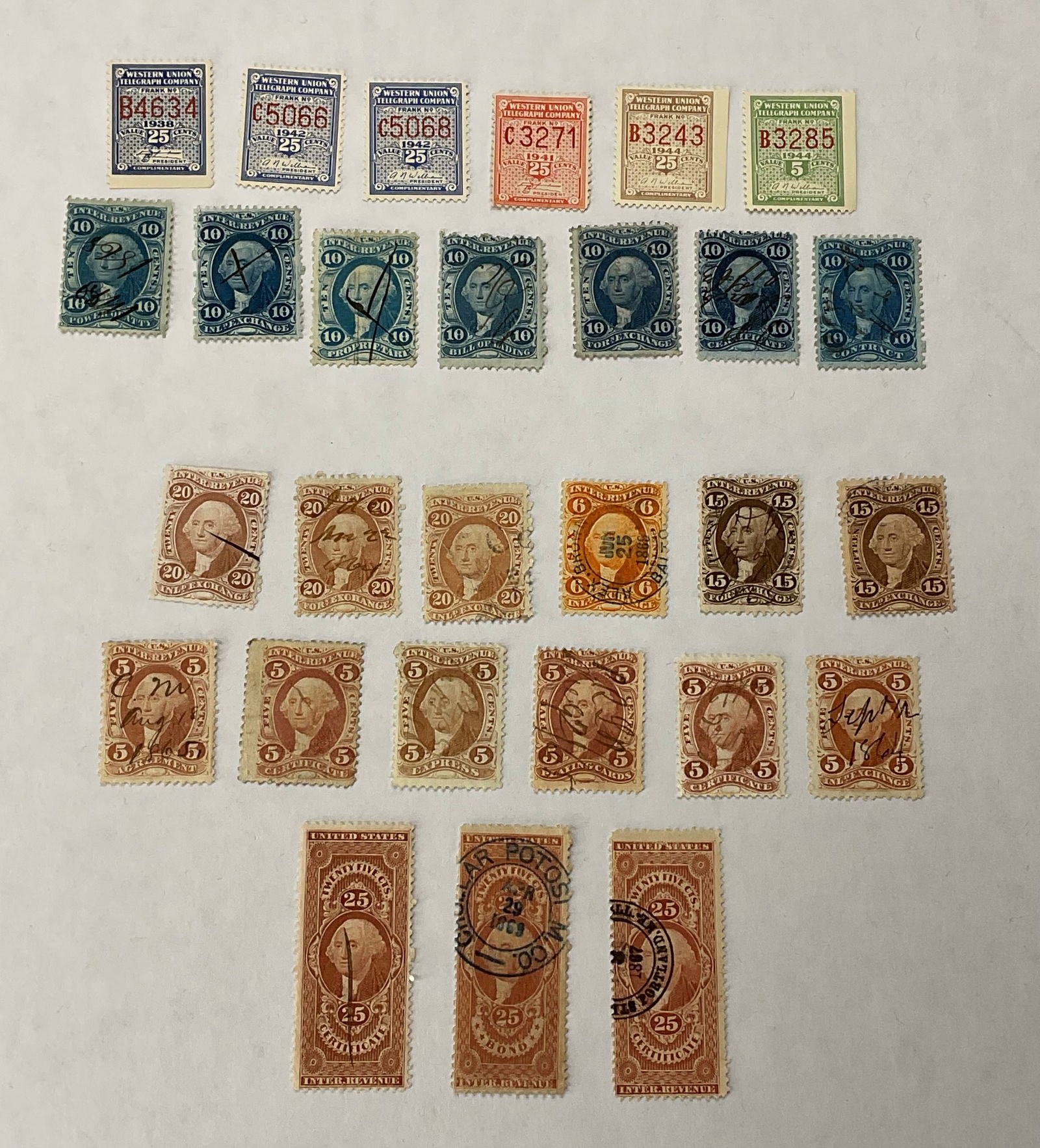 Collection of (22) REVENUE Playing Cards and (6) WESTERN UNION Stamps (1 of 8)