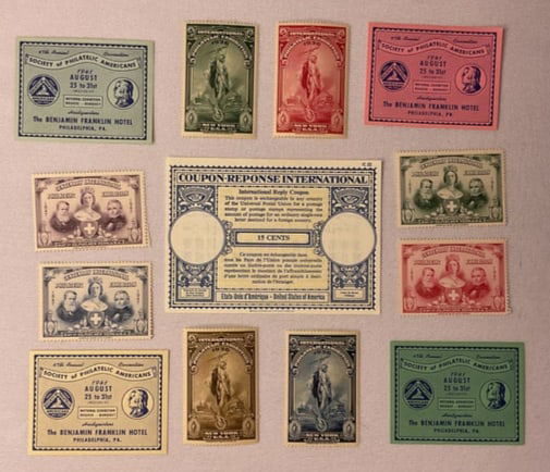 Society of Philatelic Americans 1941 Set of 4 - 1936 1947 Philatelic Exhibition Stamps (1 of 9)