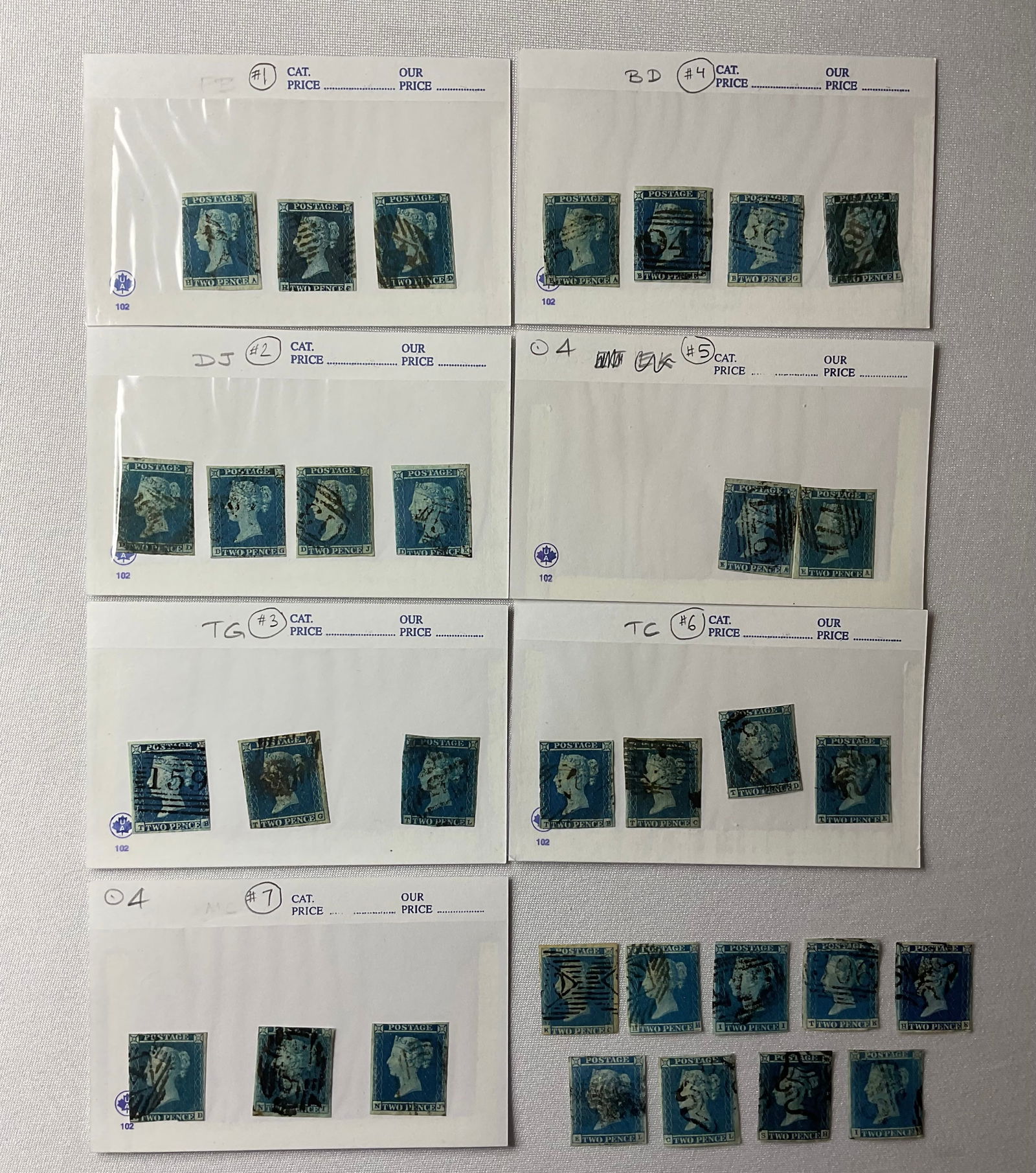 GREAT BRITAIN Penny Blue #4 Group (32) Stamps (1 of 9)