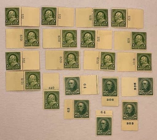 (6) US Scott #273 10c and (14) Scott #279 1c (1 of 2)