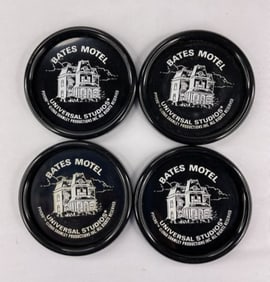 (4) BATES MOTEL Plastic Drink Coasters PSYCHO Anthony Perkins ALFRED HITCHCOCK