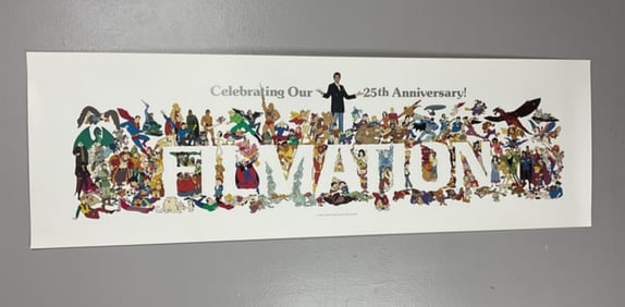 FILMATION 25th Anniversary Poster BATMAN HE-MAN SUPERMAN Double Sided 1987