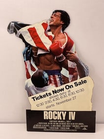 ROCKY IV Tabletop Standee UNUSED Rocky draped in USA Flag 15.5" Tall