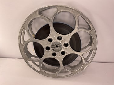Vintage GOLDBERG BROS 6 Hole Metal Film Reel 35mm with FILM