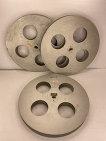 (3) Vintage 4 Hole Metal Film Reel 35mm made by FILM COMPANY