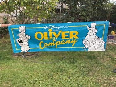 Walt Disney OLIVER & Company Vinyl Banner 9 Feet long