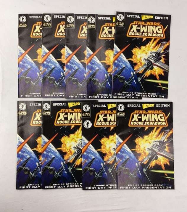 (9) STAR WARS X-Wing Rogue Squadron Comics DARK HORSE Wizard Edition + DH Button (1 of 7)