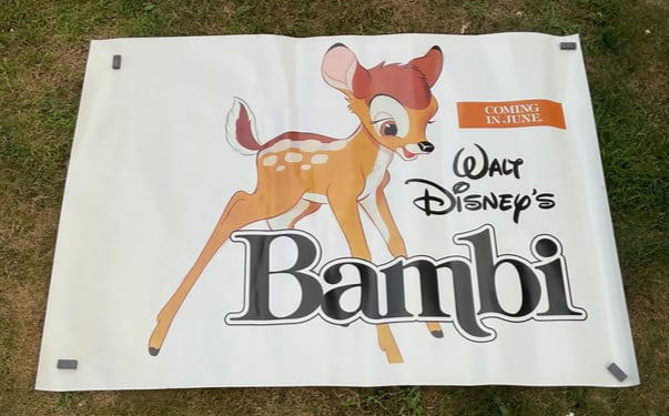 Disney BAMBI Movie Advertising Poster Very Large 43.5" by 60" 5 Feet (1 of 5)