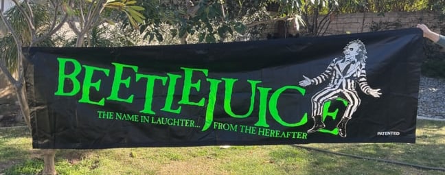 Huge BEETLEJUICE Vinyl Banner over 11 feet long Michael Keaton