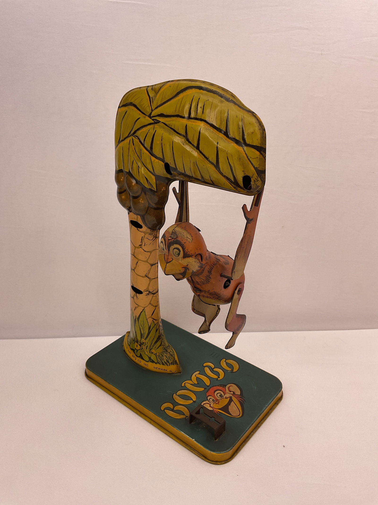 1950's "BOMBO" Swinging Monkey Tin Litho Wind Up Toy (1 of 12)