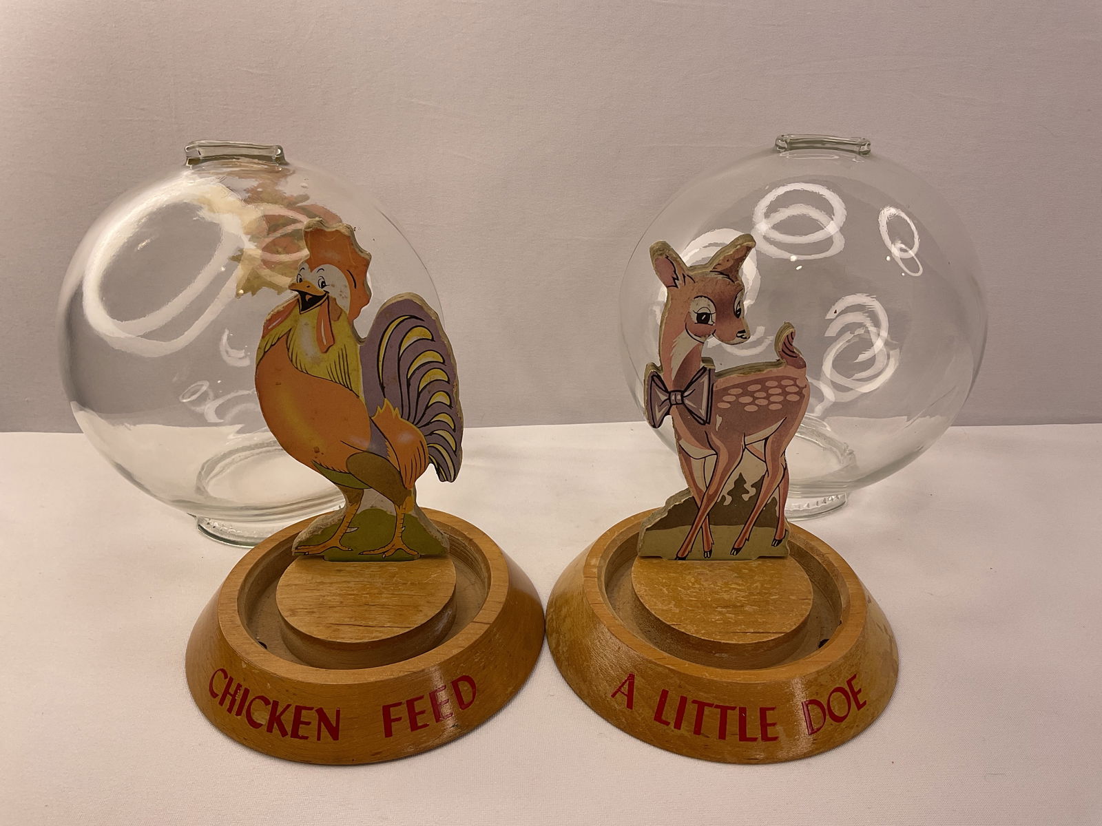 (2) Vic Moran Bubble Banks "A Little Doe" "Chicken Feed" (1 of 14)