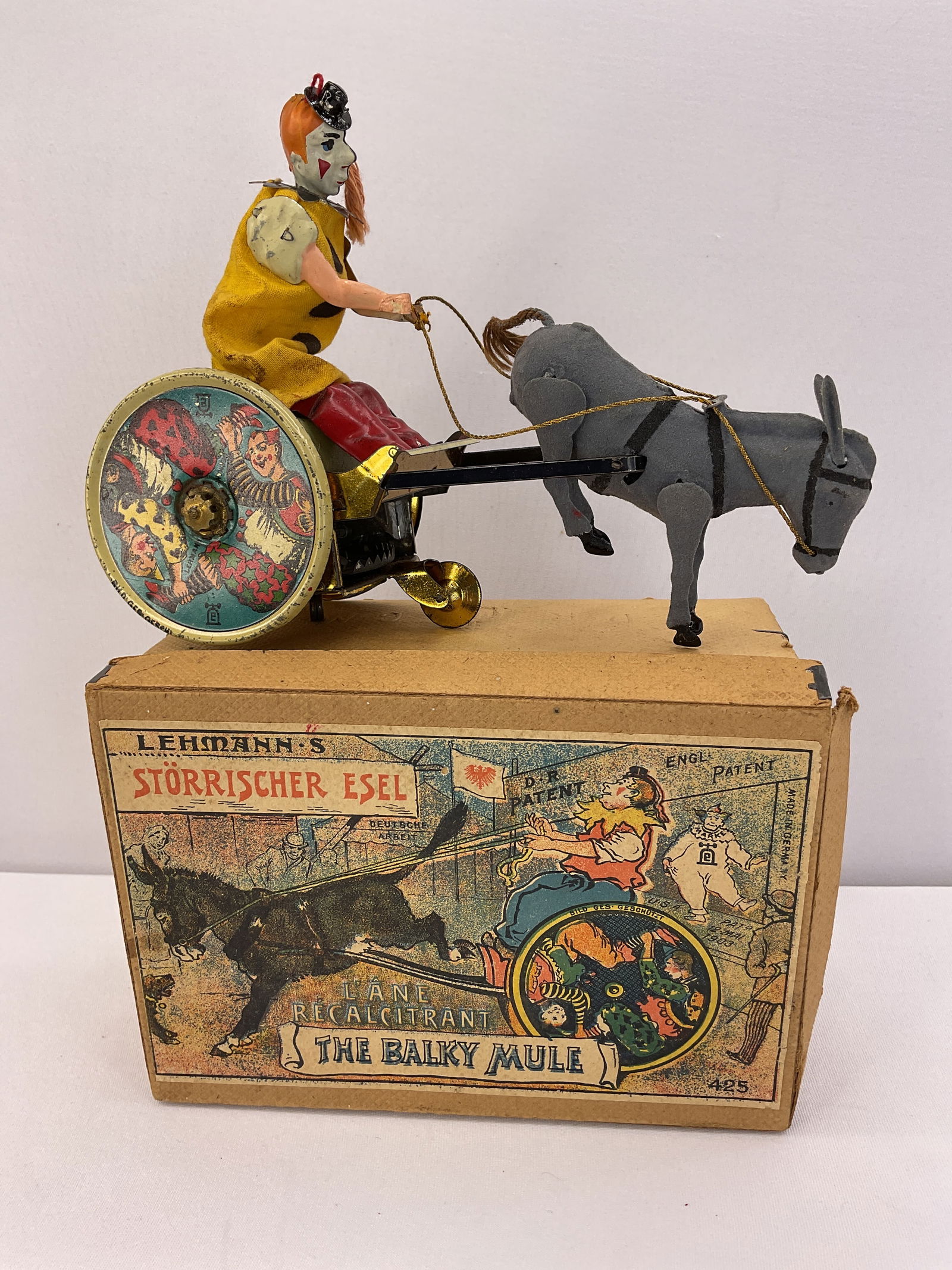 Lehmans THE BALKY MULE Tin Wind-up Toy with Box #425 (1 of 17)
