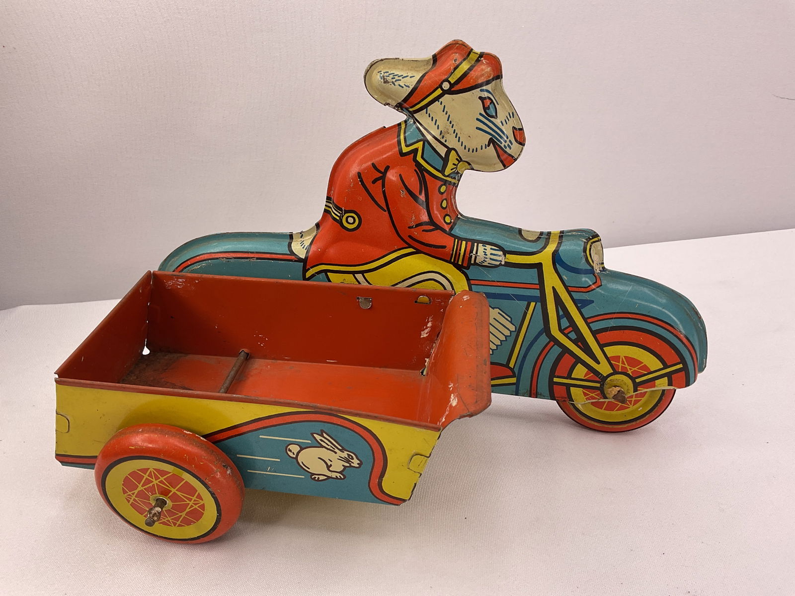 Wyandotte EASTER BUNNY DELIVERY MOTORCYCLE with SIDECAR Toy (1 of 11)