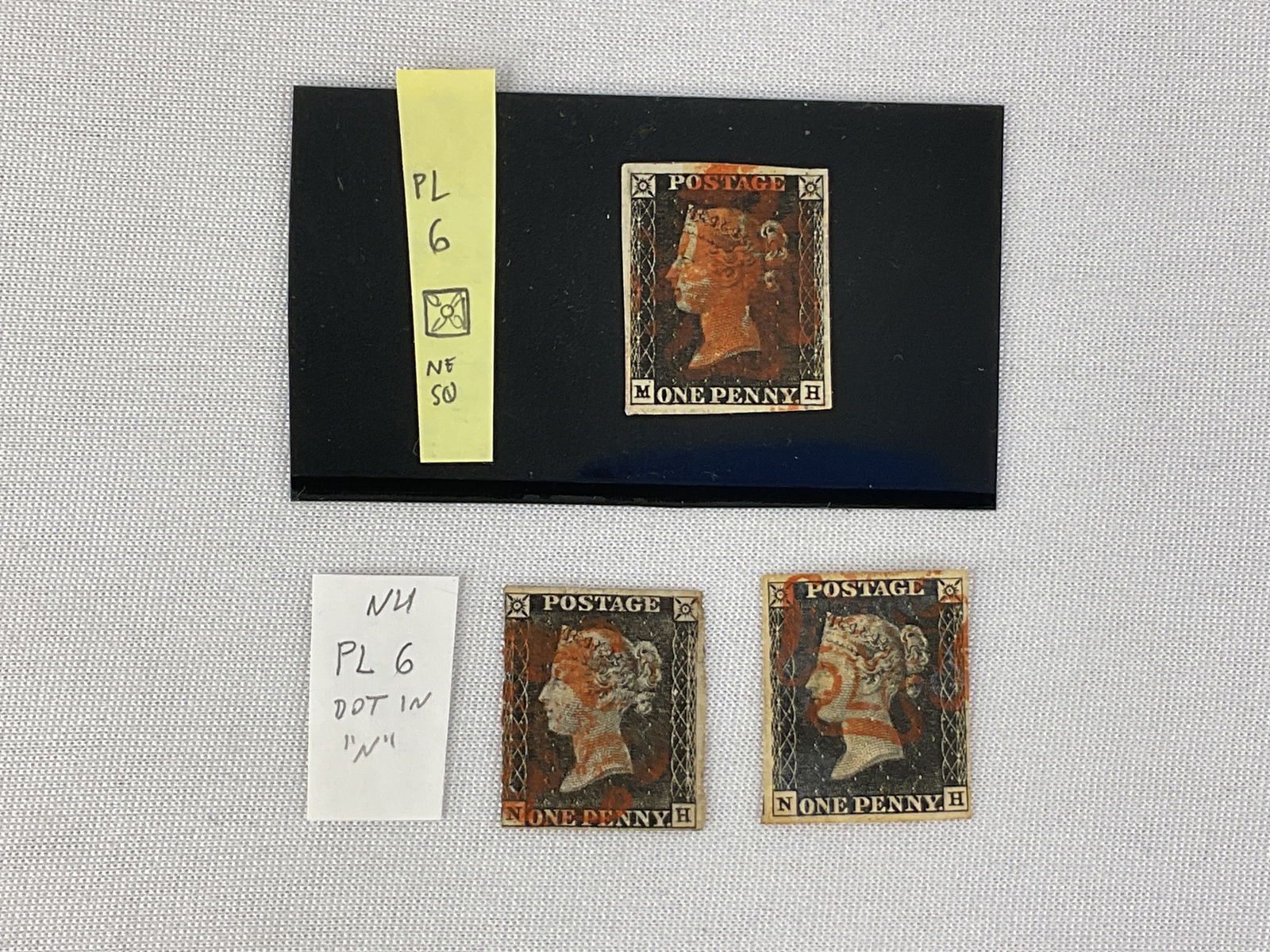 (3) PENNY BLACK Great Britain MH NH NH "Worlds First Postage Stamp" Grouping Nice Borders (1 of 2)