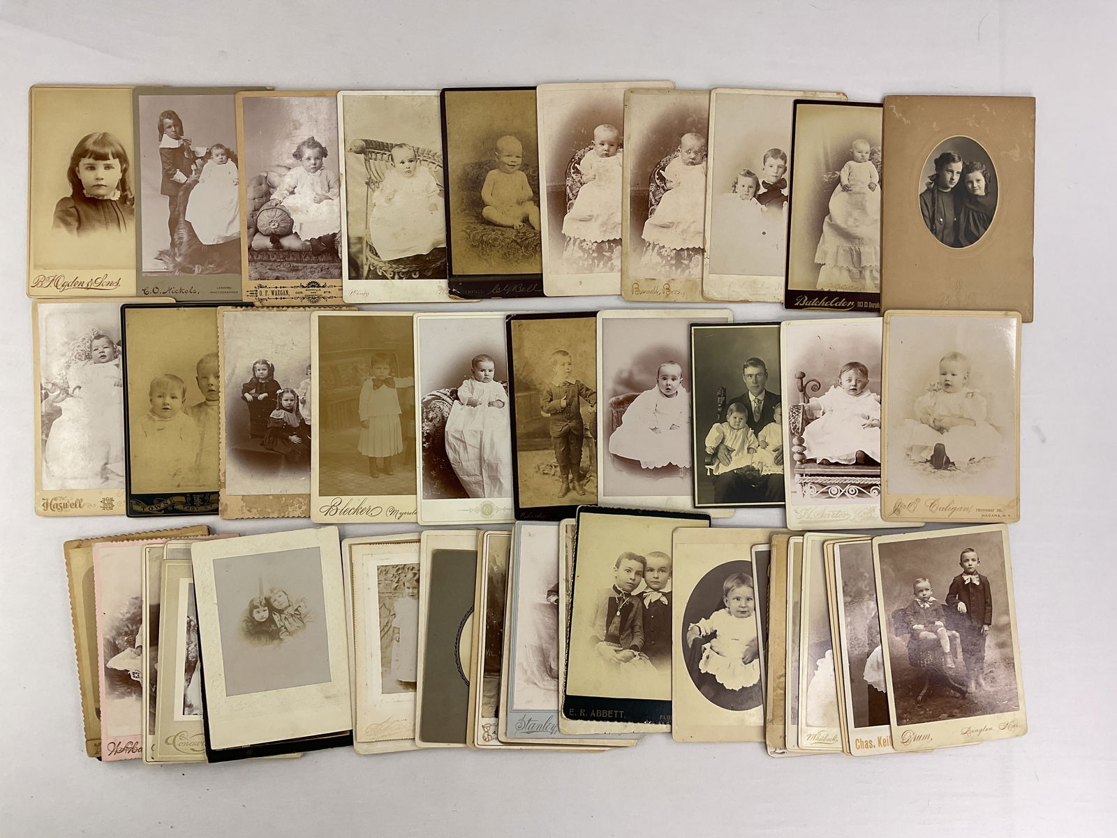 (50) Antique Cabinet Photos of Babies and Children: (50) Antique Cabinet Photos of Babies and Children