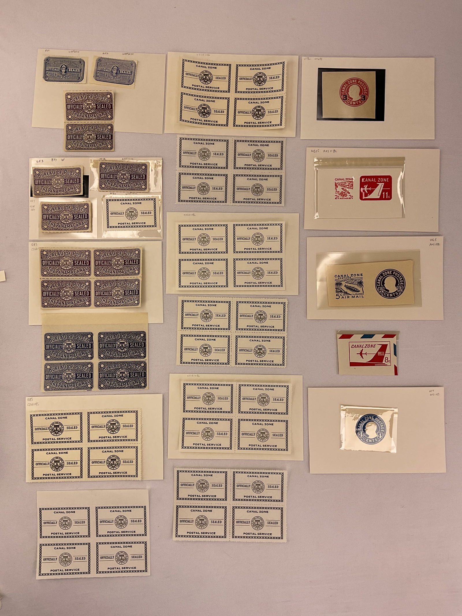 CANAL ZONE Post Office Seals Scott #OX1-OX7 and most major variations (1 of 12)