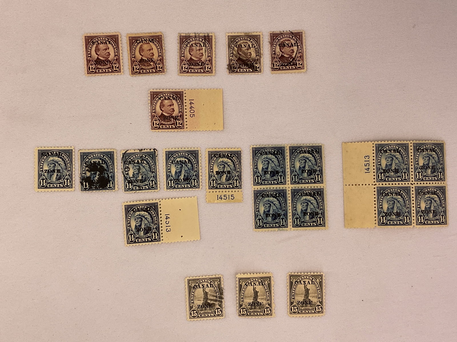 US CANAL ZONE Scott #76-#78 Mostly MINT Singles and (2) 4-Block A few Used (1 of 9)