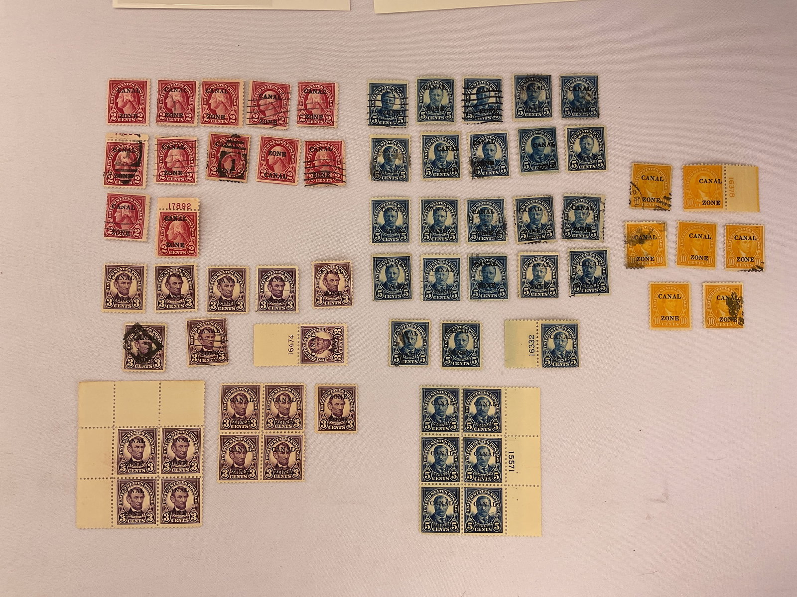 US CANAL ZONE Scott #84- #87  MINT Singles (2) 4-Blocks (1) 9-Block (1 of 18)